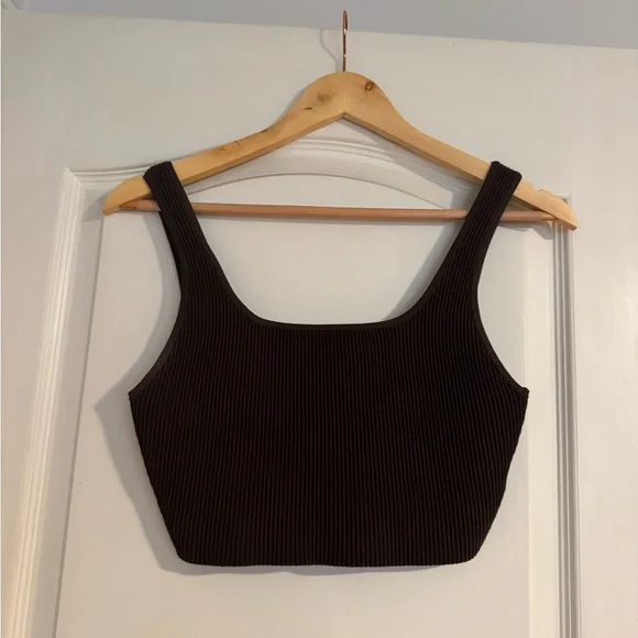 Babaton Dark Brown Ribbed Tank Top - Picture 2 of 5